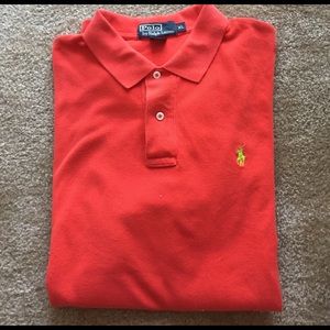 XL Red Ralph Lauren Polo with yellow pony Like new