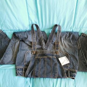 Medium wash overalls