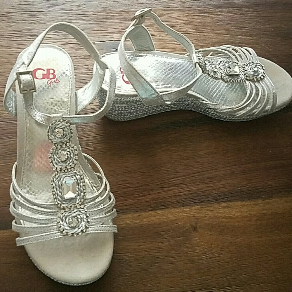 Silver Jeweled Wedges