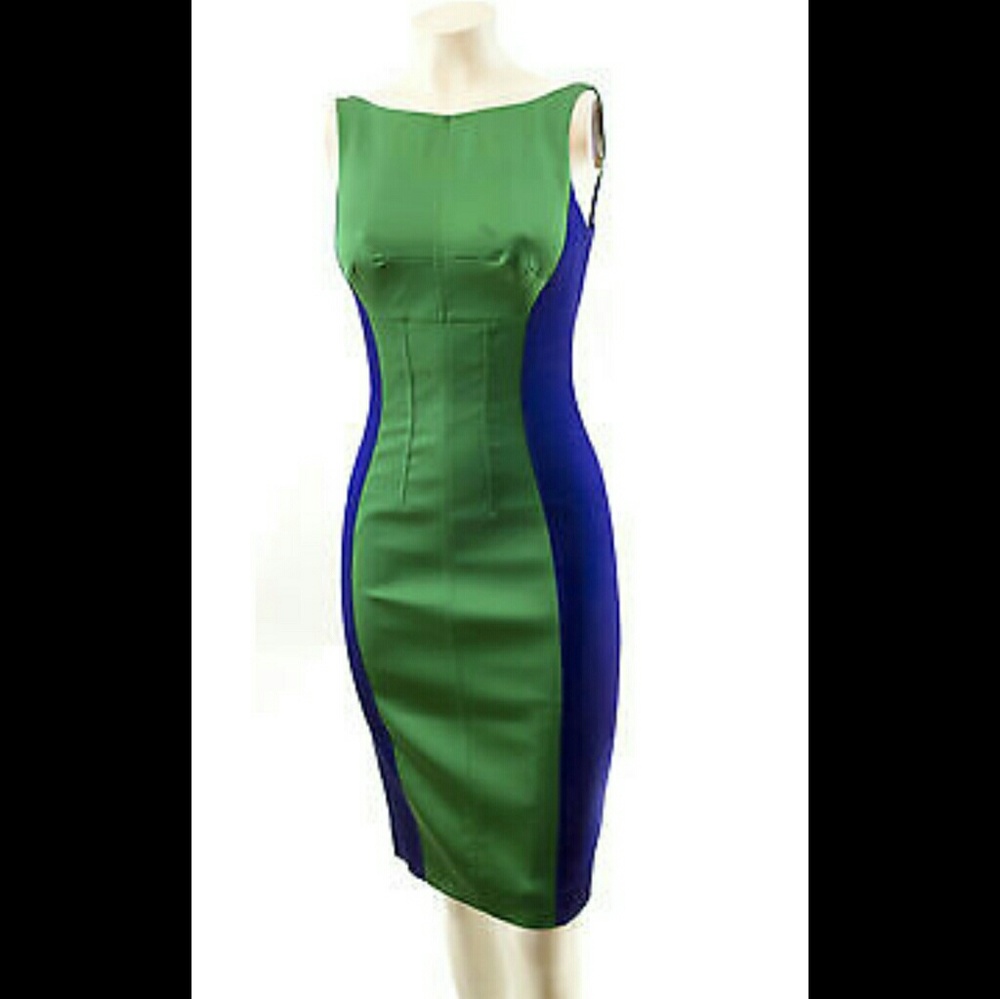 Sz 2 brand new Karen Millen green/purple sheath