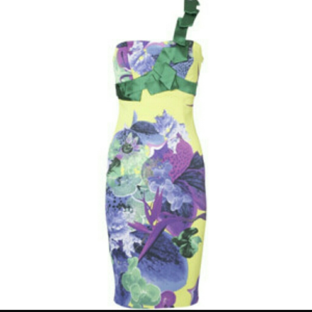 Sz 4 Karen Millen yellow floral dress