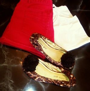 Animal print peep toe flat shoe