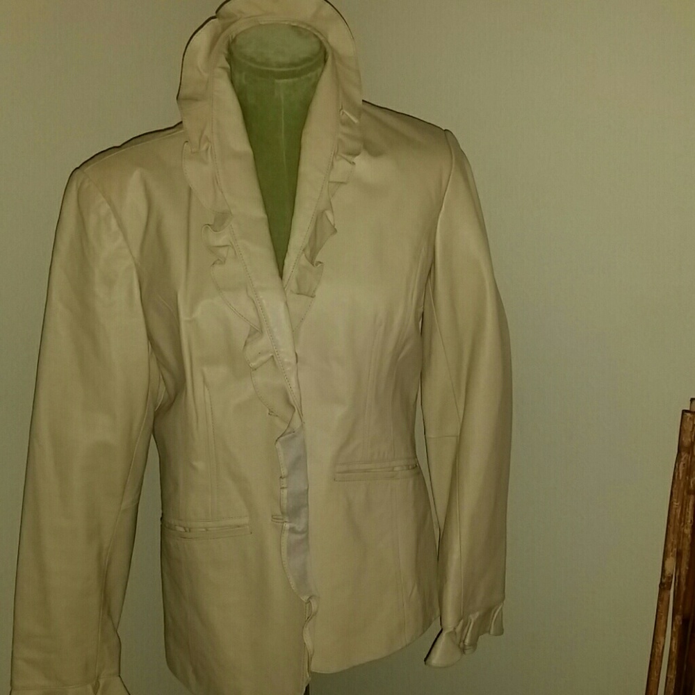 Terry Lewis Ruffle Leather Jacket