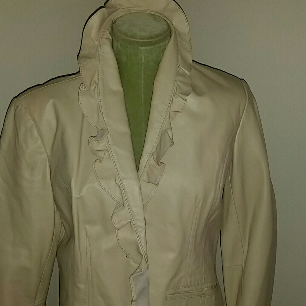 Terry Lewis Ruffle Leather Jacket - Picture 2 of 4