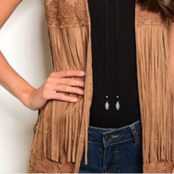 Faux Suede Fringe Vest - Picture 2 of 3