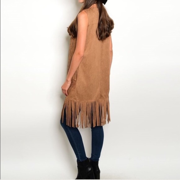Faux Suede Fringe Vest - Picture 3 of 3
