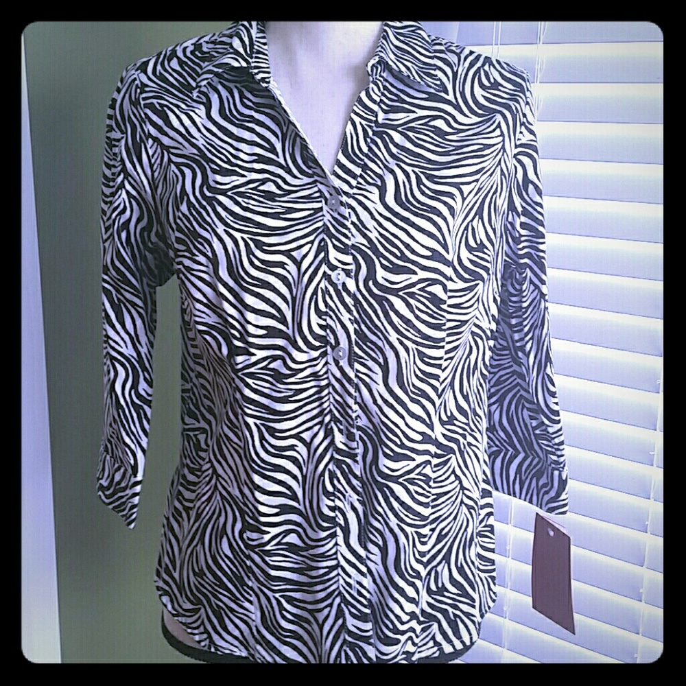 NWT Zebra blouse