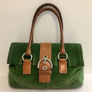 Green Suede Coach Bag