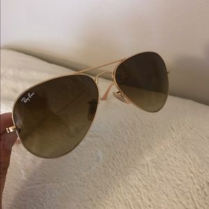 matte gold Ray-Ban aviators