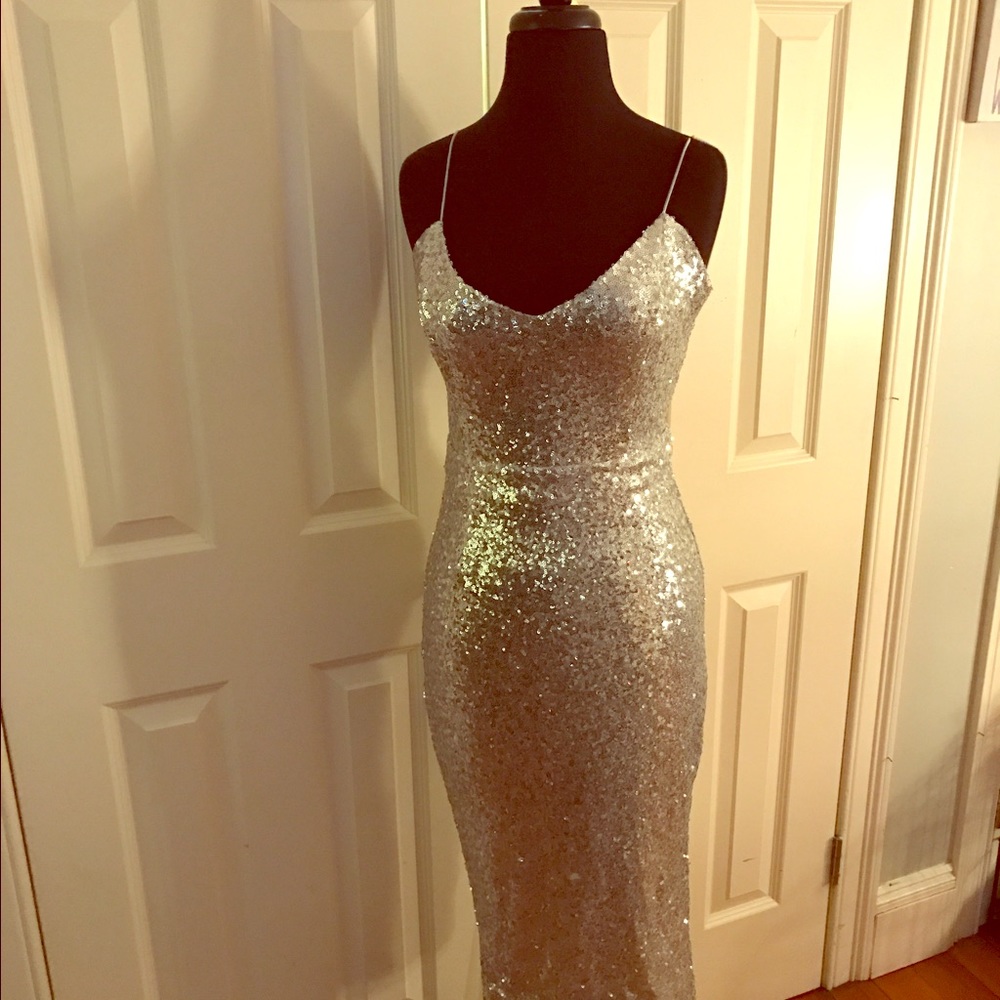 Silver sequin dress