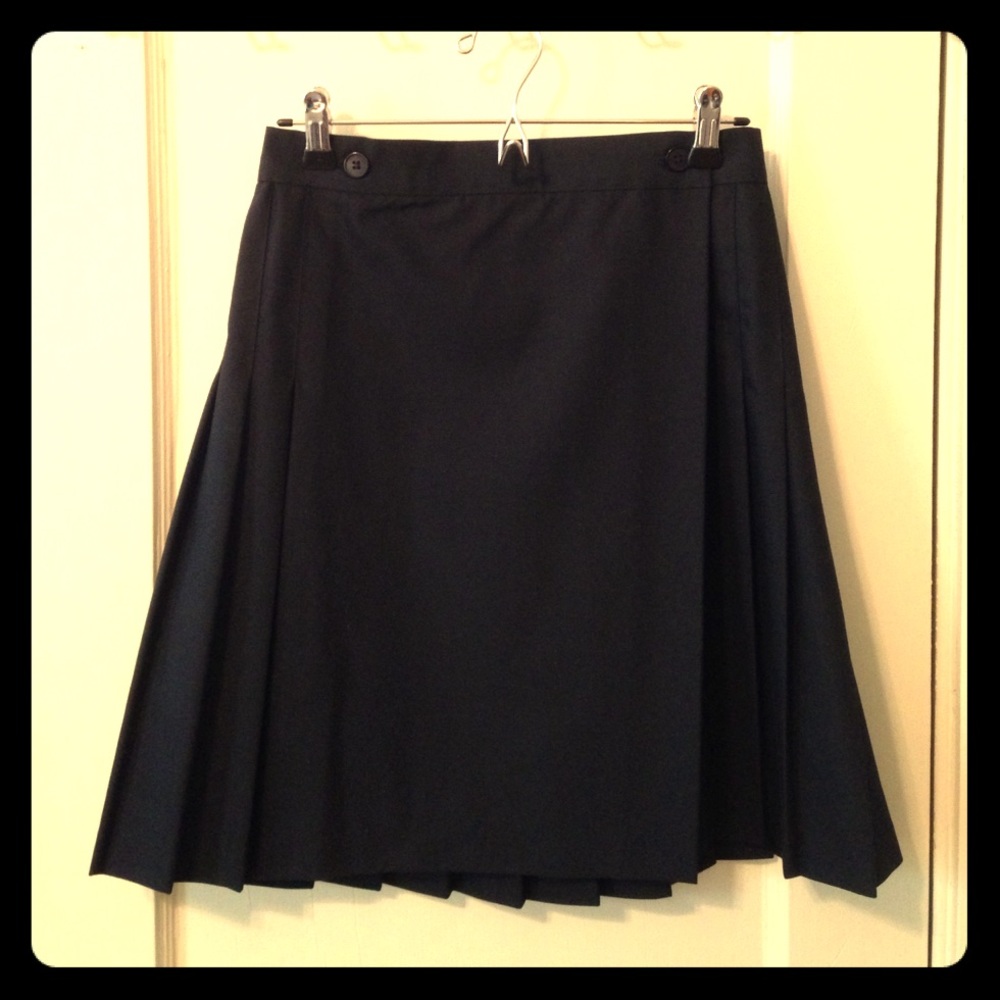 Navy pleated Skirt. American Apparel M