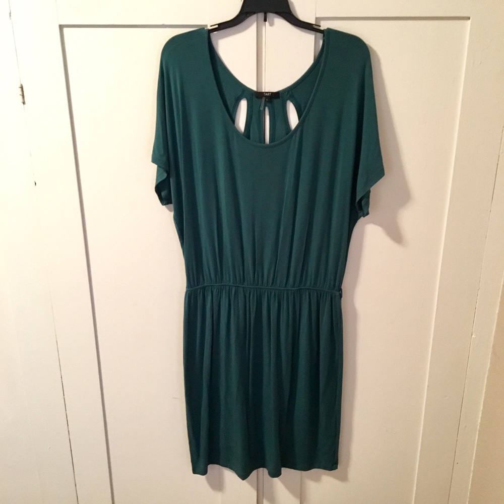 Teal dress with back cut outs