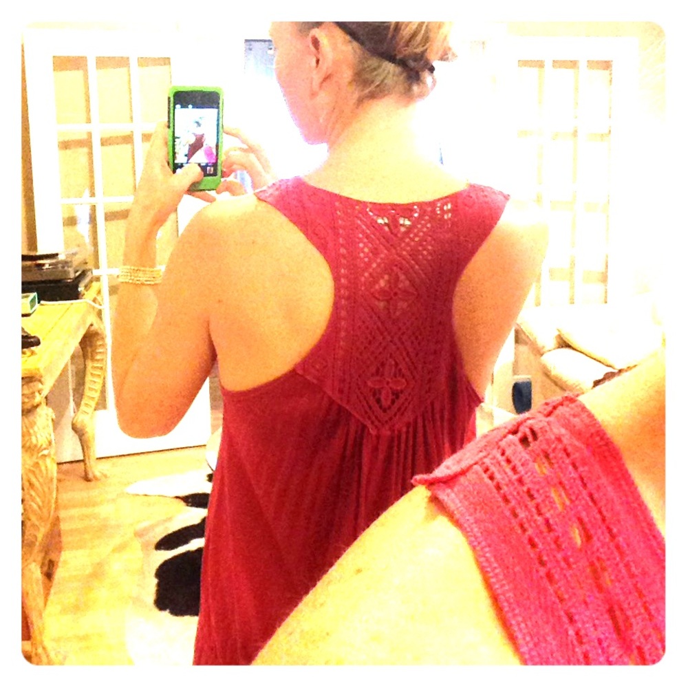 Short dress/long shirt with crochet back