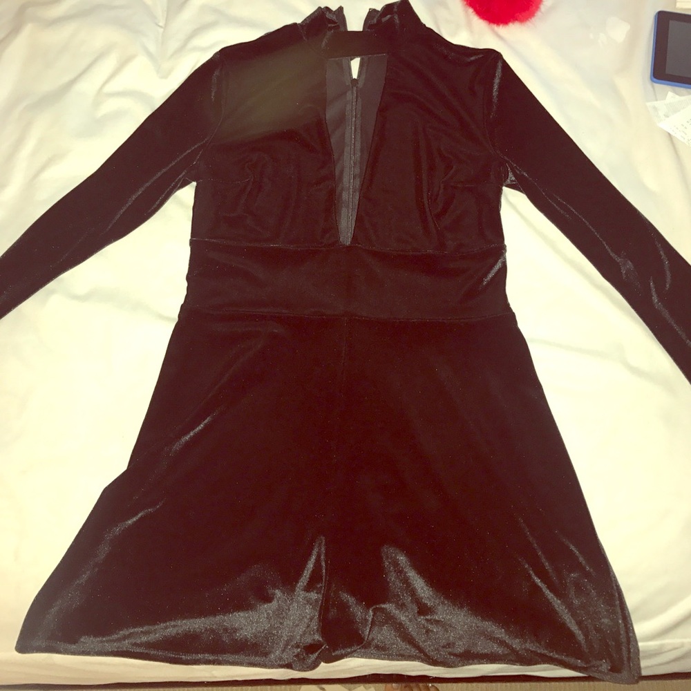 black Express velvet romper