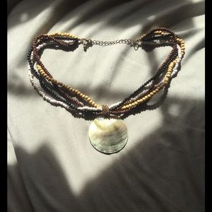 Seashell and beaded necklace