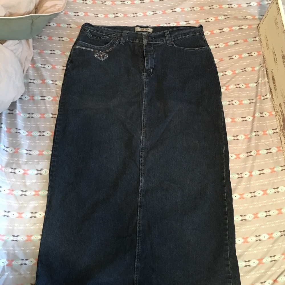 Long Denim Skirt