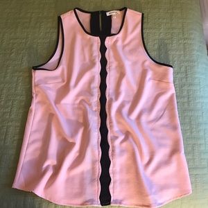Beautiful pink and black sleeveless blouse