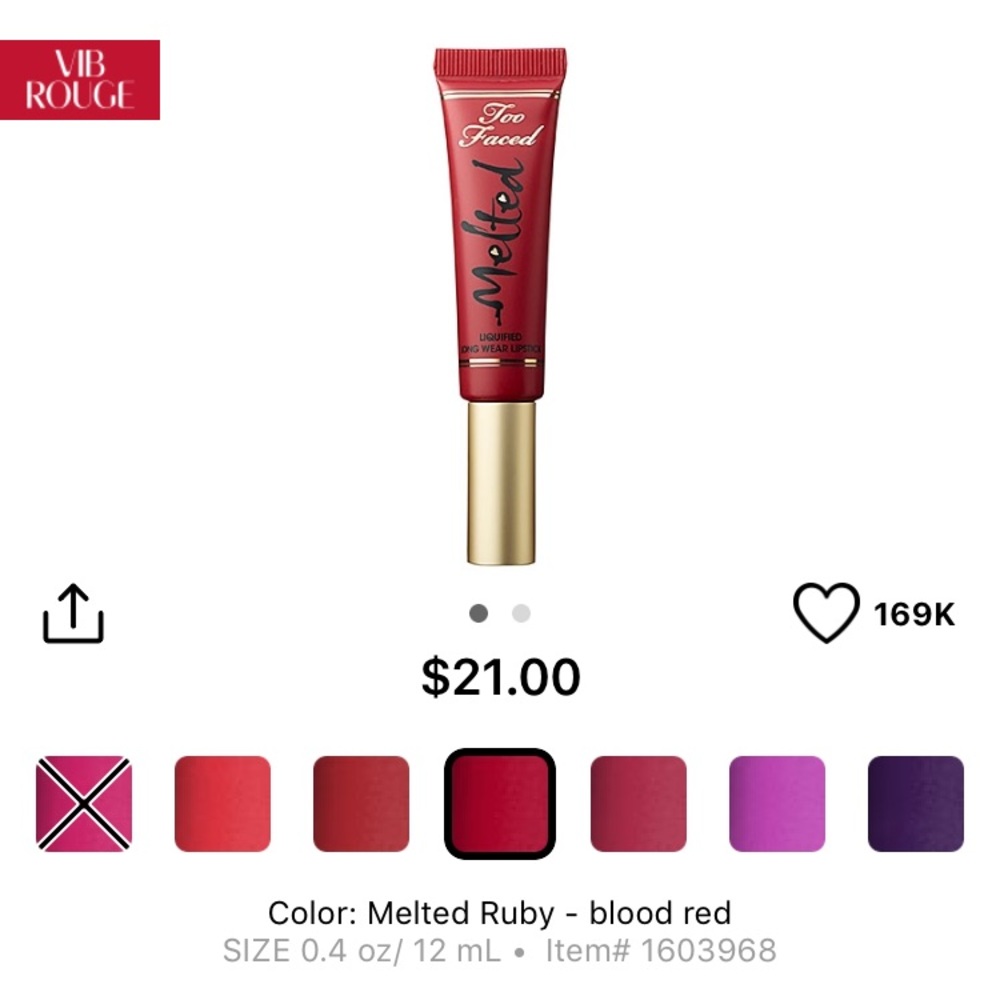 Too faced melted lipstick