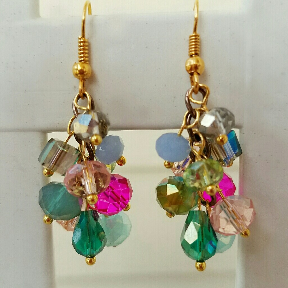 Handmade Austrian crystal bauble earrings <3