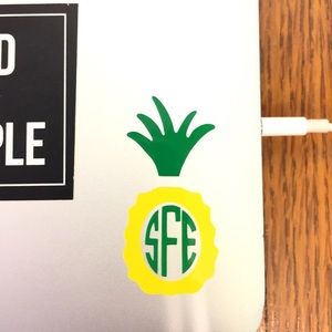 Pineapple Monogram Vinyl Decal.