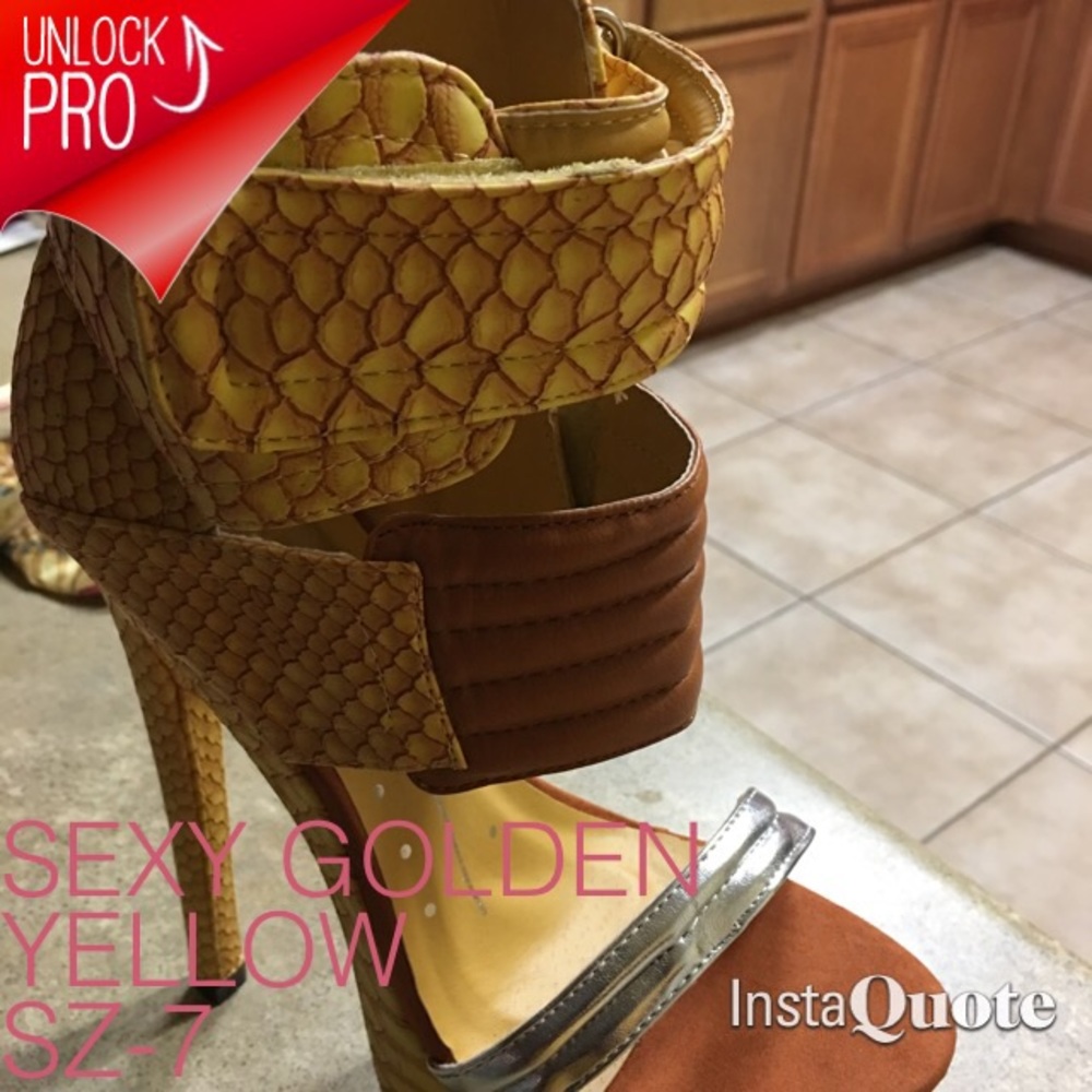 Gold and brown heels (never worn)