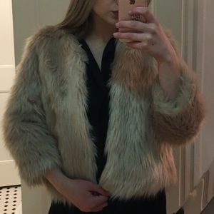 Dusty Pink Faux Fur Coat