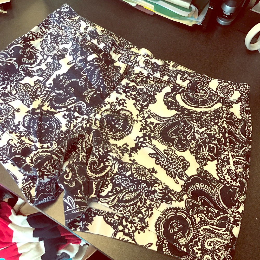 Navy paisley shorts