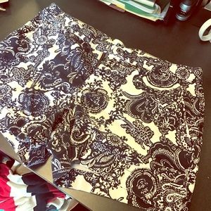 Navy paisley shorts