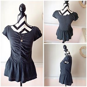 Postmark Charcoal Gray Peplum Top