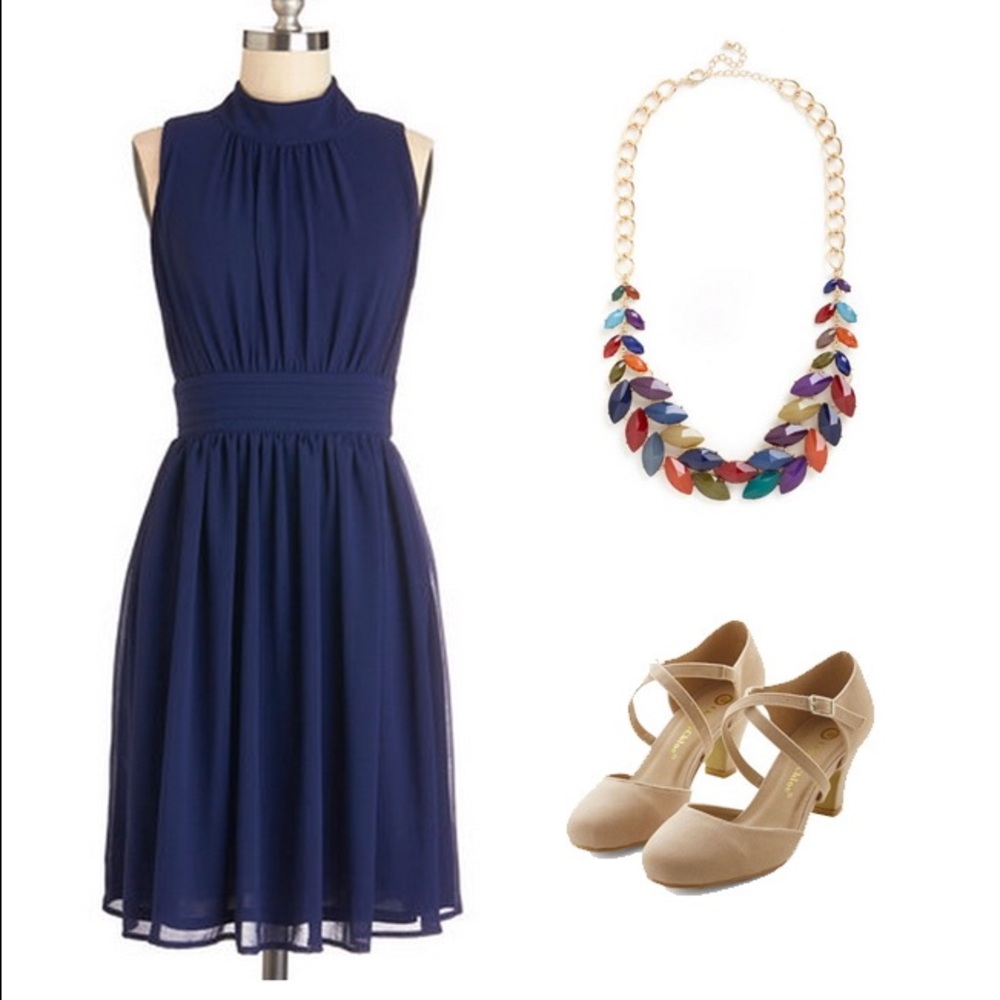 Windy City Dress in Navy Blue