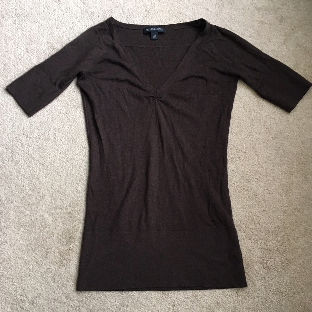 Banana Republic 3/4 sleeve brown top