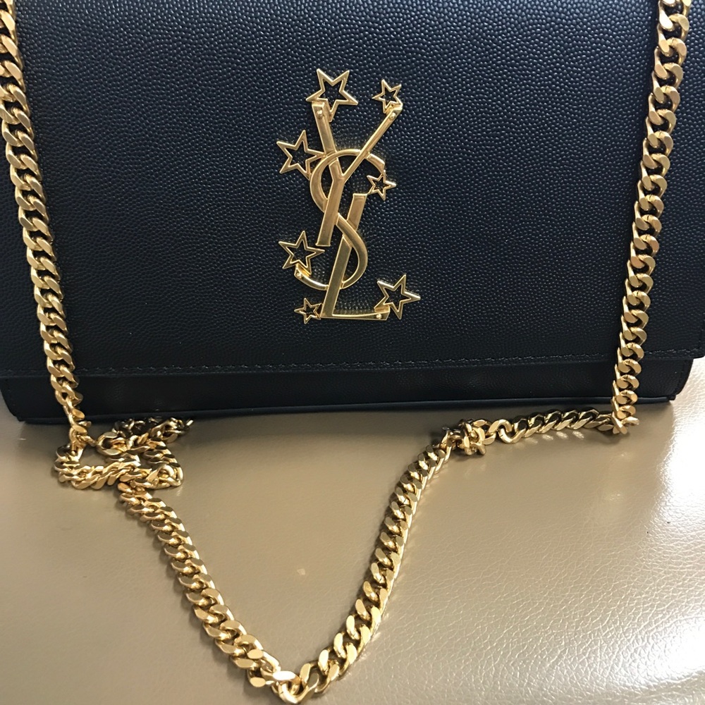 Saint laurent medium metallic star studded bag