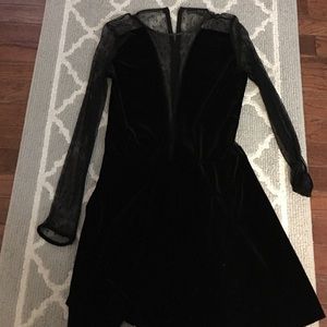 Black see through velvet dress