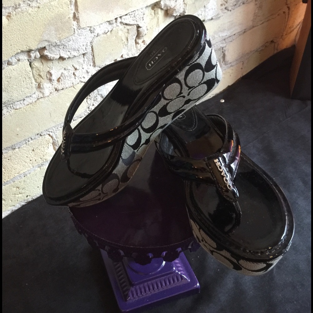 Authentic Coach Wedge Sandals