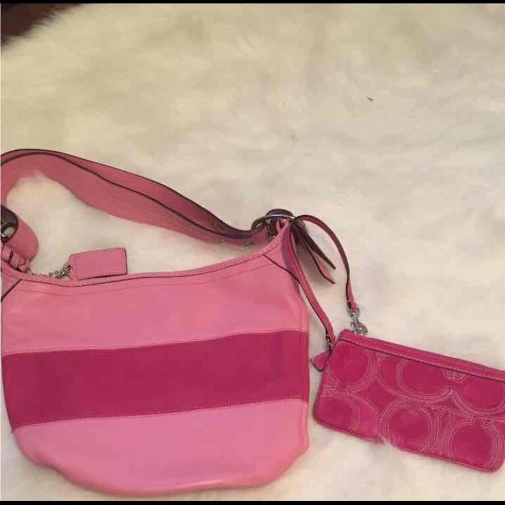 Like new coach pink set