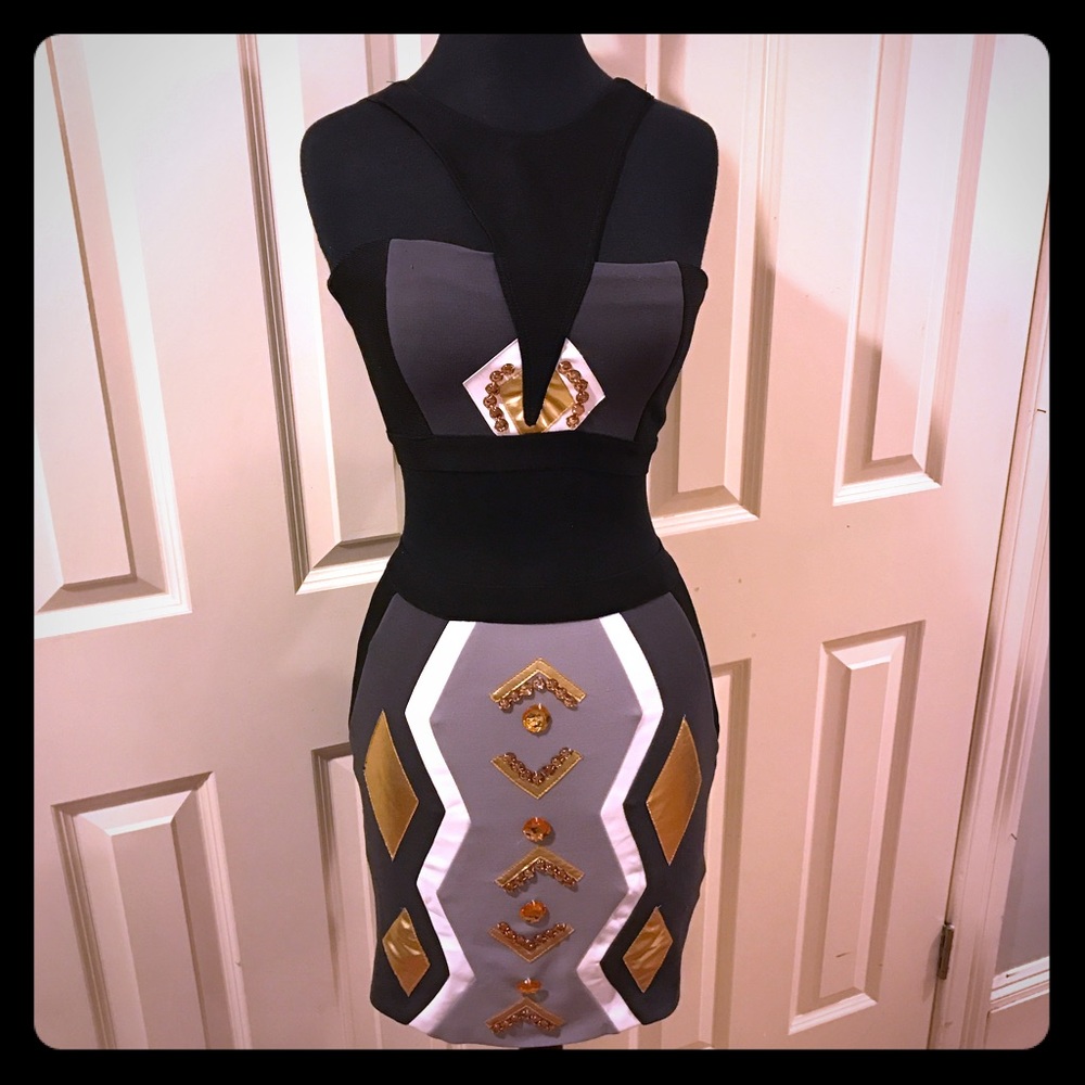 Two piece crop top and mini skirt