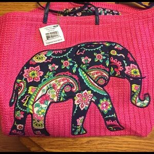 Vera Bradley Large Straw Tote