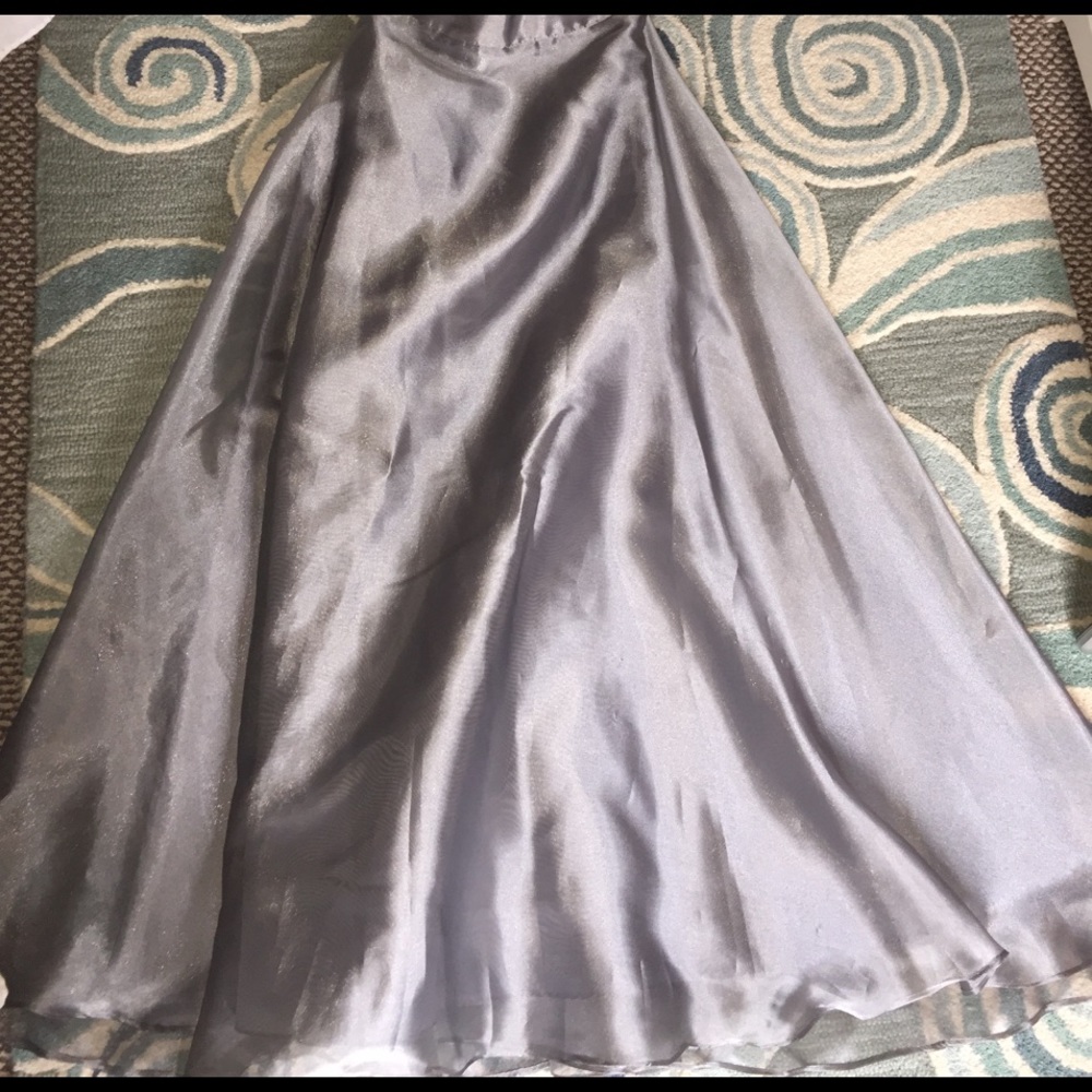 Gorgeous flowy silver formal skirt