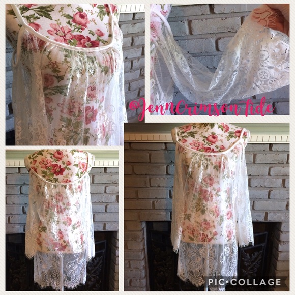 White Lace Sheer Cold Shoulder Blouse Coverup Boho - Picture 2 of 8
