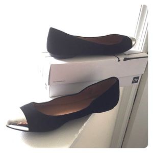 Dolce Vita size 10 Black Suede flats w/ silver toe