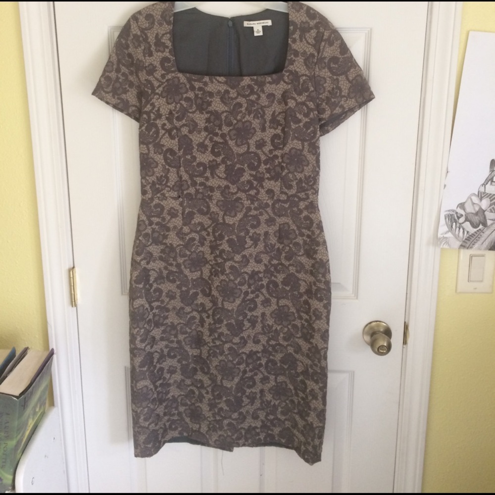 Banana Republic gray jacquard dress. Size 10.