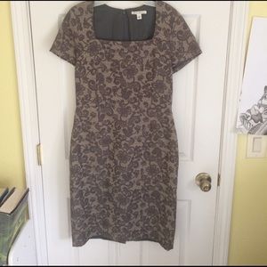 Banana Republic gray jacquard dress. Size 10.