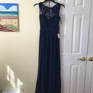 Navy Blue maxi formal dress