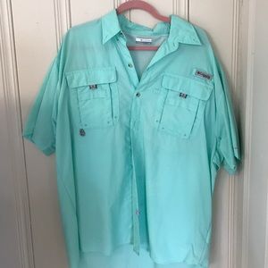 NWOT Columbia PFG Shirt Sea foam L