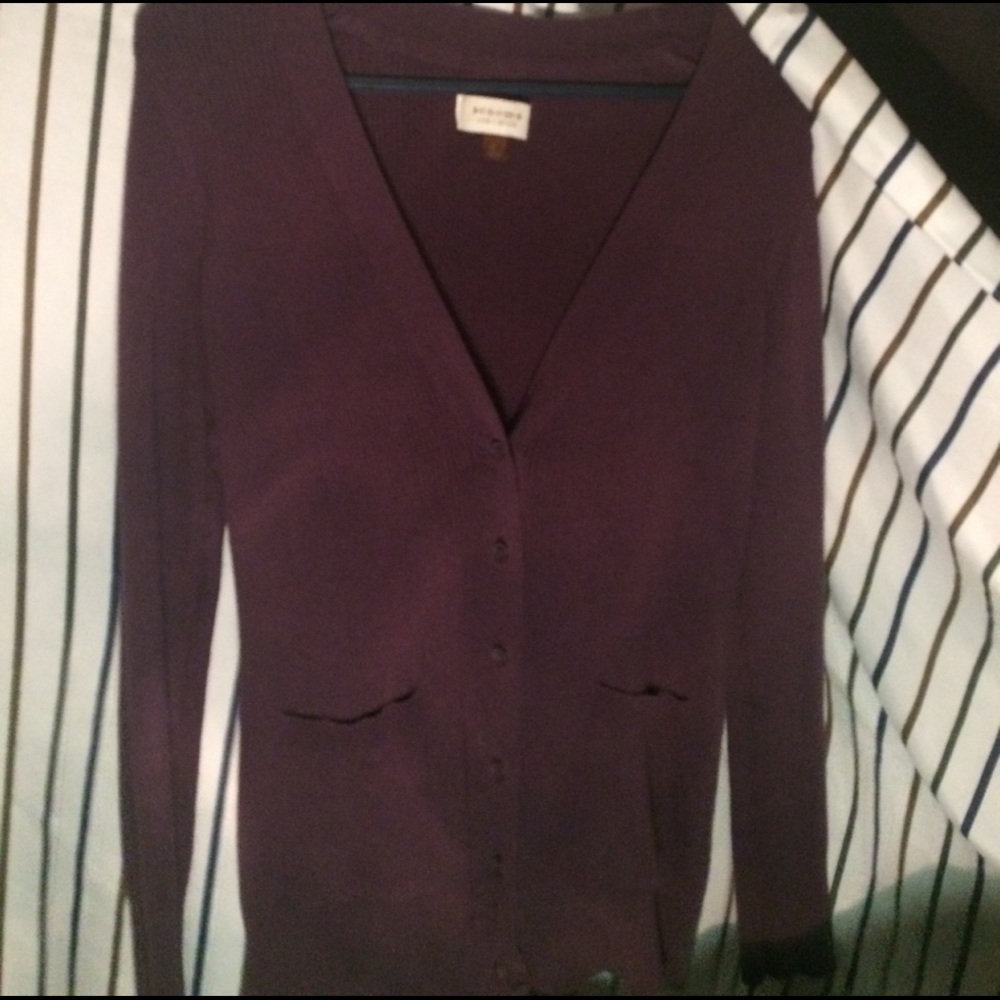 Purple cardigan