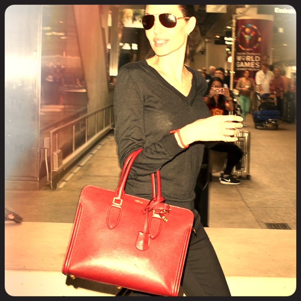 Alexander McQueen red tote bag NWOT