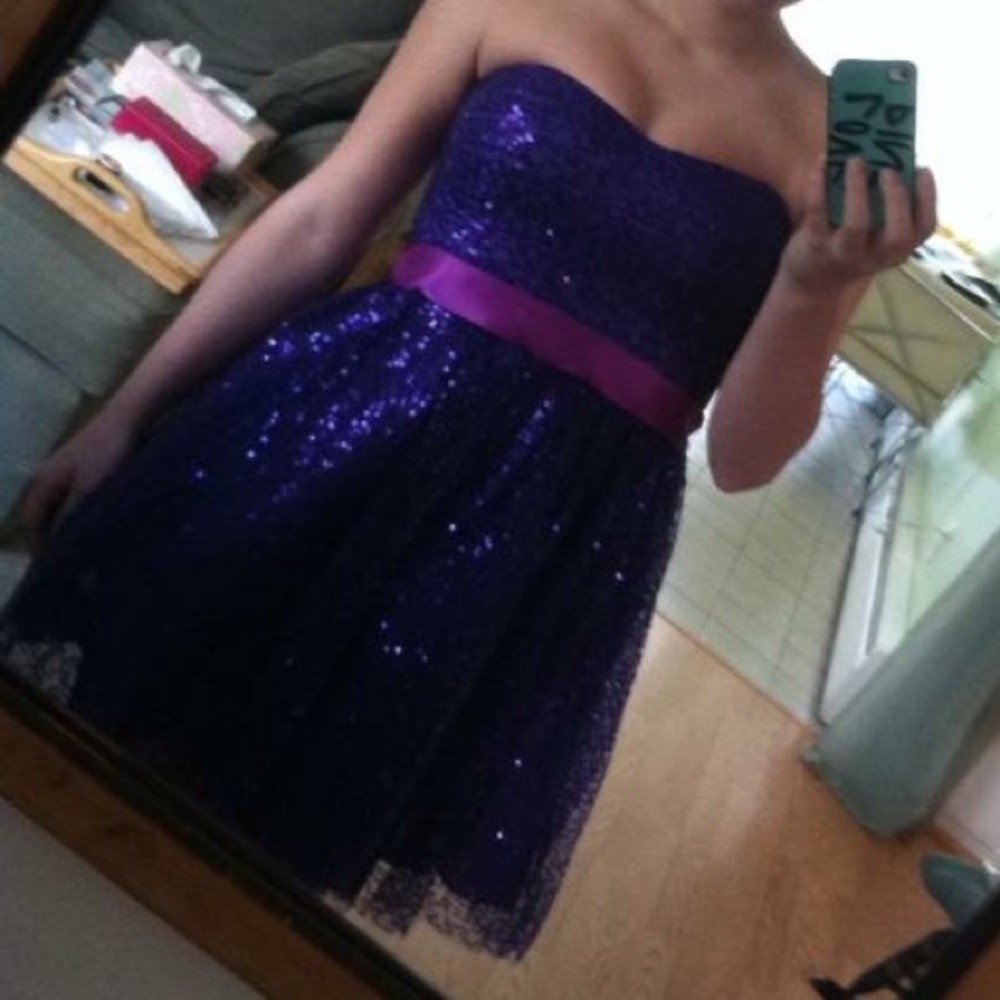 Hailey Logan Purple Sequin Dress