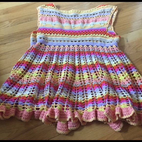 Free People bright colored vest w/ruffled hemline - Picture 6 of 8