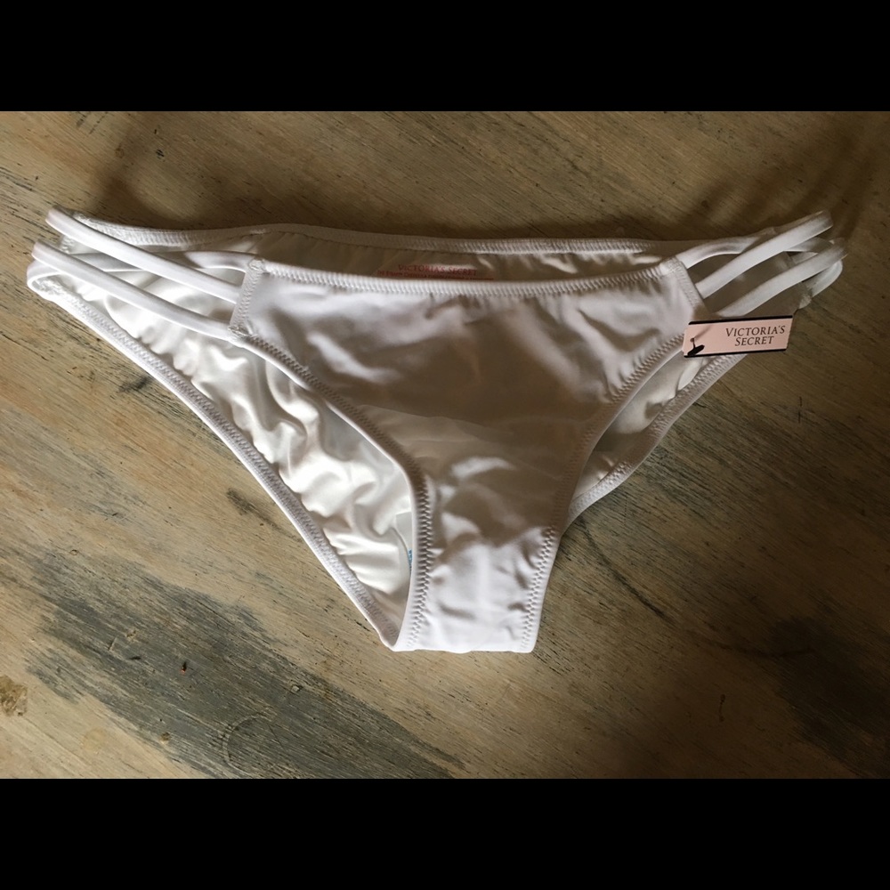 Brand new, white Victoria Secret bikini bottoms
