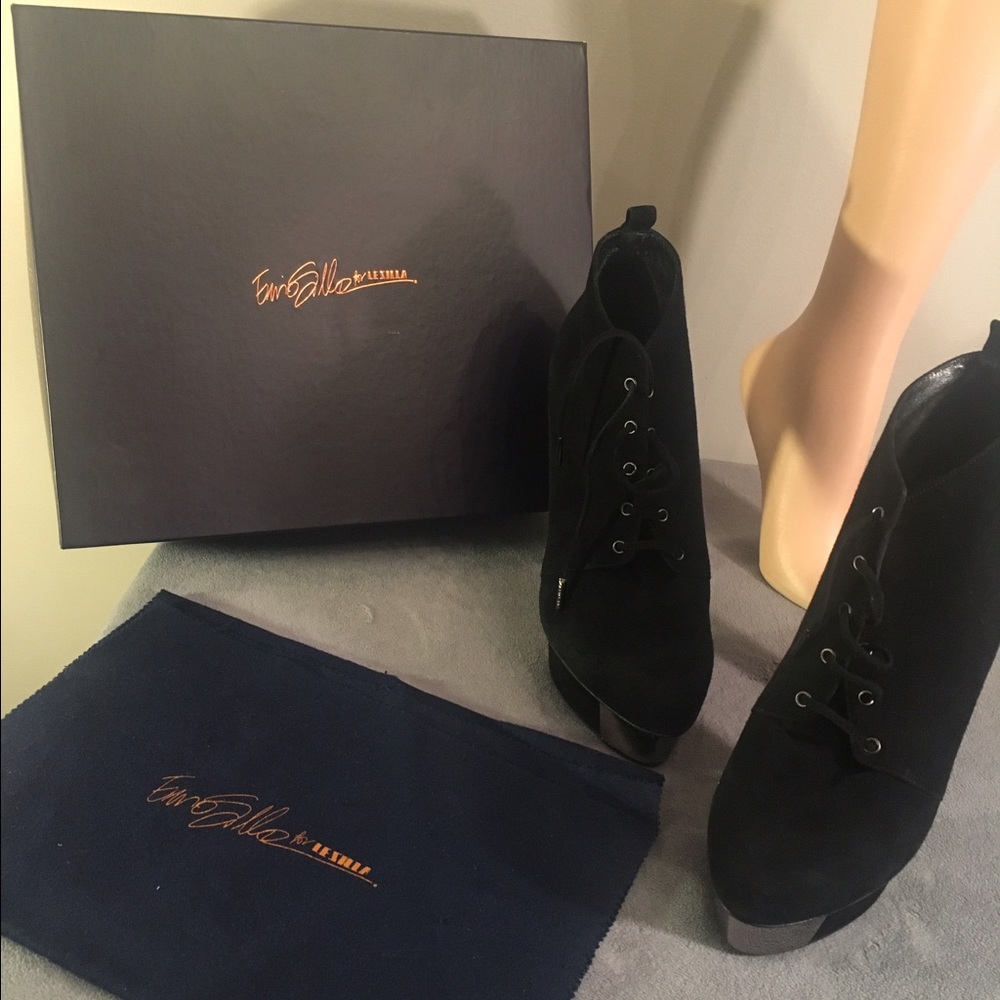 Le Silla Stivaletto Spiked Velour Nero